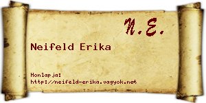 Neifeld Erika névjegykártya
